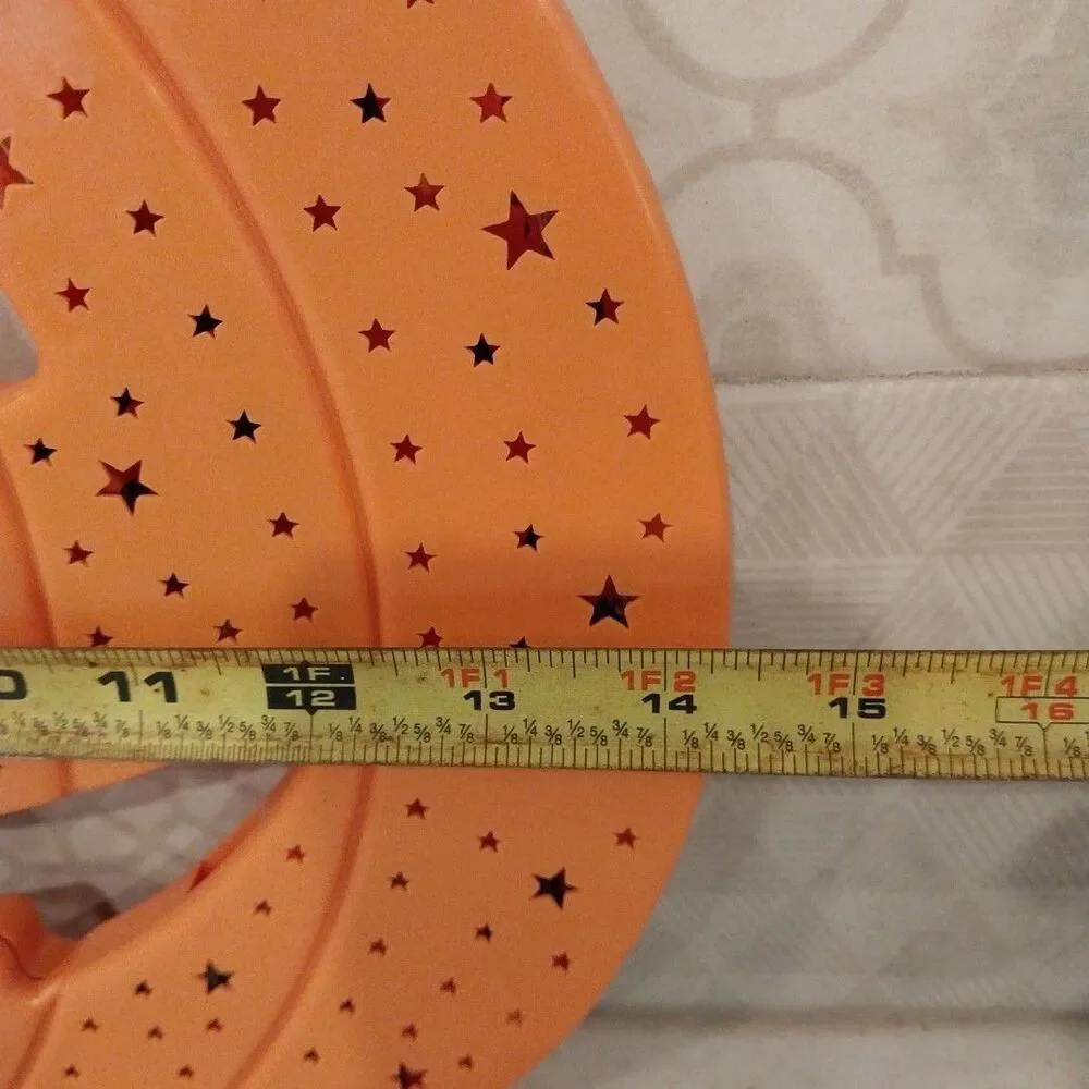 Vintage Halloween Pumpkin Light Jack O Lantern Star Cutouts Plug In